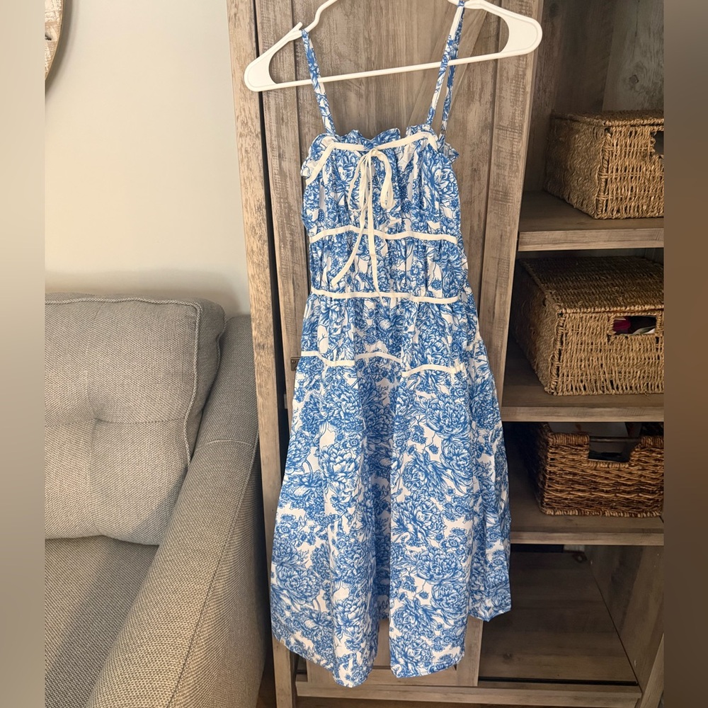 NWT Simply Southern Blue & White Midi Dress